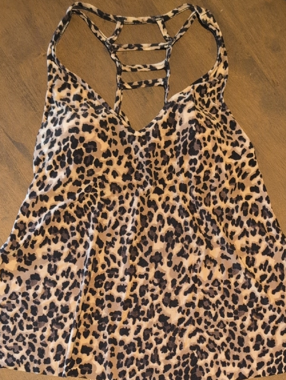 Leopard Print Strappy Back Swim Tank